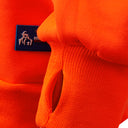 Hi-vis orange workwear with thumb hole cuff and stitched logo patch detail