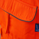 Hi-vis orange workwear pocket with reflective piping detail