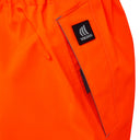 Hi-vis orange workwear trousers with open side pocket and Viking logo patch