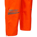Hi-vis orange GORE-TEX work trousers with zip ankle and reflective branding detail.