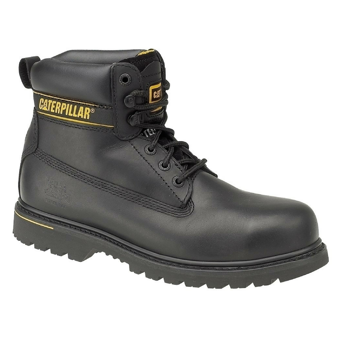 CAT Caterpillar HOLTON Mens Leather Safety Work Boots Shoes Steel Toe Cap SB SRA 