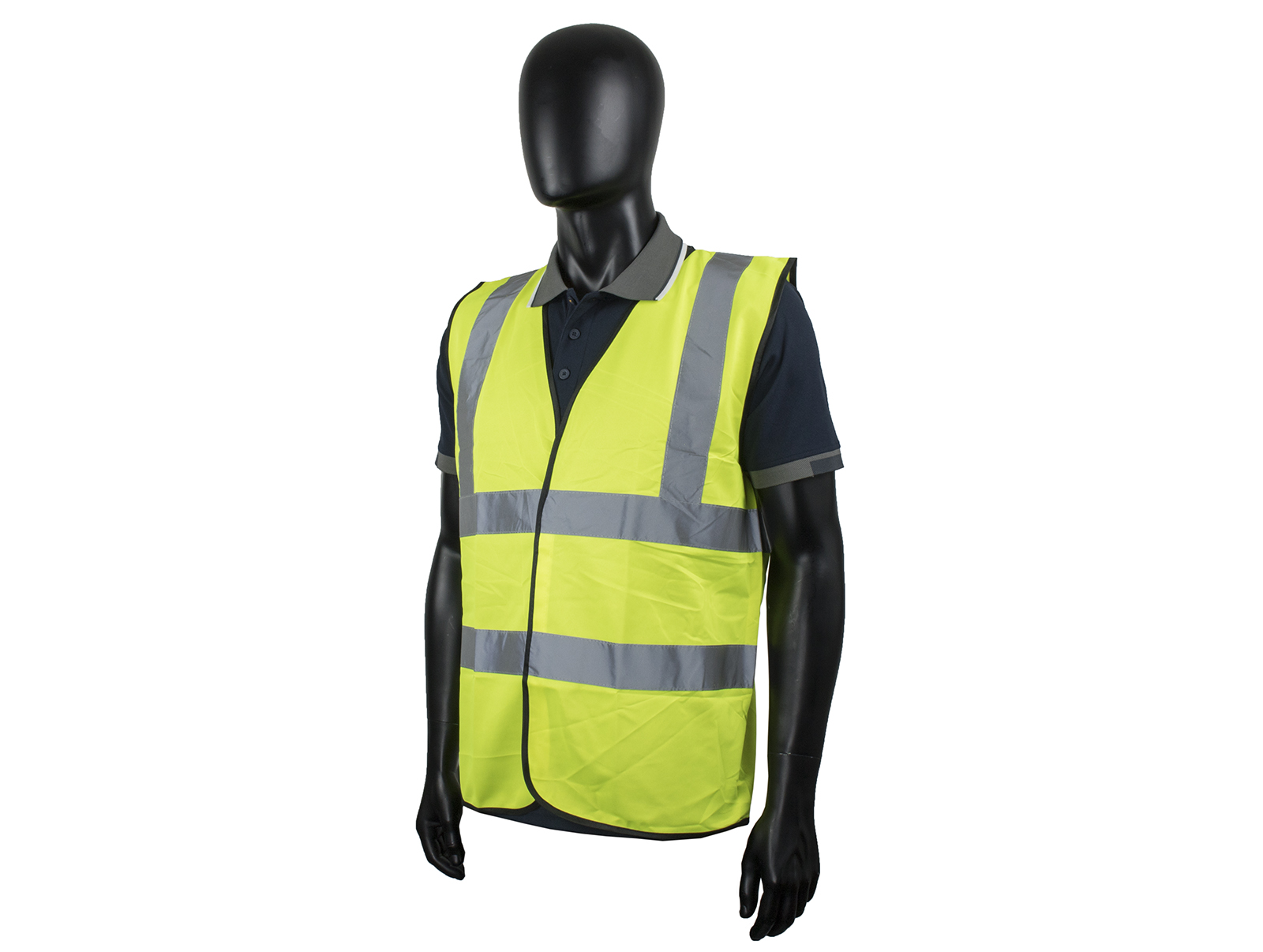 Yellow High Vis Vest With Reflective Tape Bodyguard Workwear