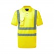 High Vis Short Sleeve Yellow Polo Shirt w/ Mobile Phone Pocket - 1