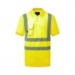 High Vis Short Sleeve Yellow Polo Shirt w/ Mobile Phone Pocket - 1