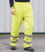 Yellow High Vis Waterproof Over trousers w/ Elasticated Waist & Drawcord