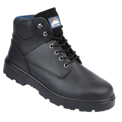 Himalayan Black Leather Safety Boot With Steel Midsole & Toecap 