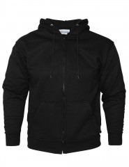 Zip Through Hoody Sweatshirt W/ Double Lined Extra Deep Hood