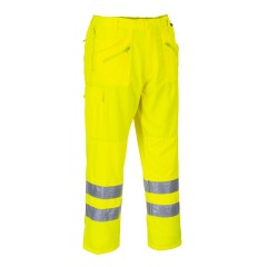 Yellow High Vis trousers w/ Knee pad pockets & Elasticated back waist