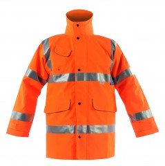 shelikes Hi Vis Viz Visibility Parka Workwear Security Safety Fluorescent Hooded Padded Waterproof Work Wear Jacket Coat