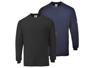FR033 - Flame-Retardant & Anti-Static Long Sleeve T-Shirt w/ Ribbed cuffs
