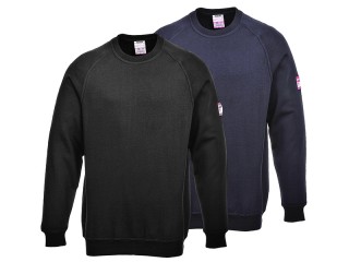 FR034 - Flame-Retardant & Anti-Static Long Sleeve Sweatshirt W/ Ribbed Cuffs