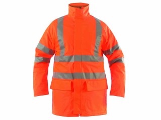 GN110FR - High Vis Flame Retardant Coat w/ Elasticated storm cuffs 