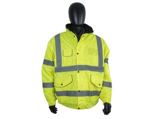 High Visibility Waterproof Bomber Jacket w/ Heavy Duty Zip & Storm Flap 