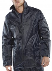 Classic nylon Rain Jacket w/ zipped front & Concealed hood