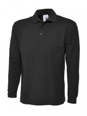 Long Sleeve Polo Shirt w/ Raised Collar & Plain Cuffs