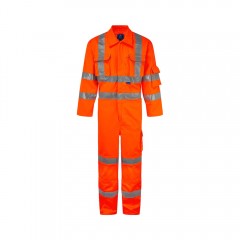 Hi Vis Orange Rail Coverall w/ Rear cargo pockets plus utility pocket 