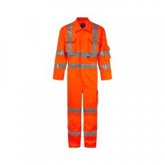 Hi Vis Orange Rail Coverall w/ Rear cargo pockets plus utility pocket 