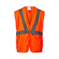 SA200RT - Standard Hi Vis Rail Vest w/ Quick Release Press Studs & Zip Front Fastening 