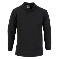 Long Sleeve 50/50 Poly Cotton Polo w/ Double Ribbed Collar & Cuffs