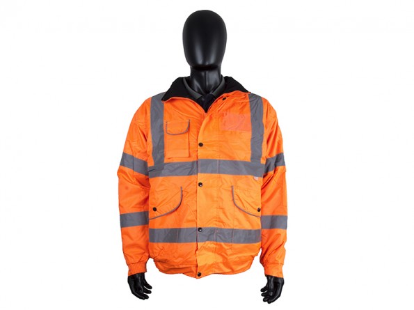 Orange Waterproof Bomber Jacket w/ Elasticated cuffs & Concealed hood
